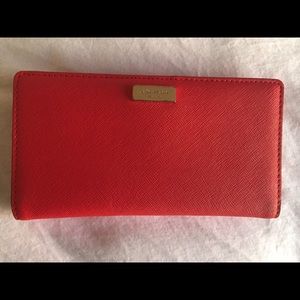 Red leather kate spade wallet